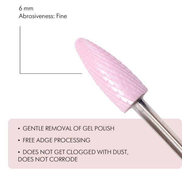 E.Mi Corn-shaped ceramic rotary file, 6 mm, Fine abrasiveness