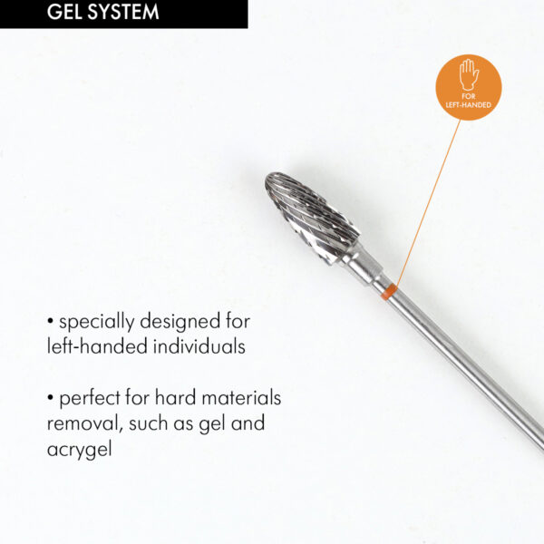 E.Mi Corn-shaped Carbide Rotary File for Lefties, 6 mm, Medium abrasiveness