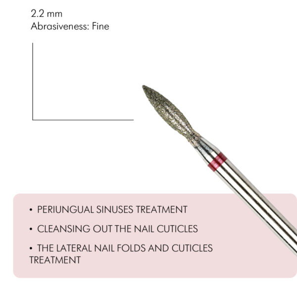 E.Mi Flame-shaped Diamond Coated Rotary File, 2.2 mm, Fine abrasivenes